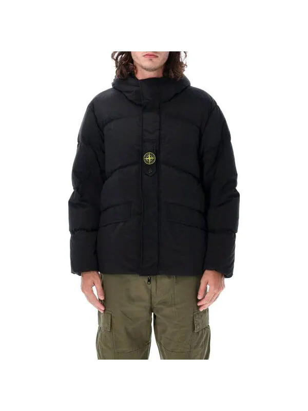 Куртка naslan down tc garment dyed jacket 'black' Stone Island — изображение 3 из 4, черный