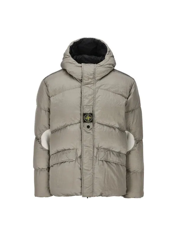Куртка compass-motif down puffer jacket 'grey' Stone Island — изображение 1 из 2, серый