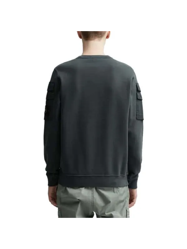 Толстовка sleeve pockets crewneck 'lead grey' Stone Island — изображение 4 из 4, серый