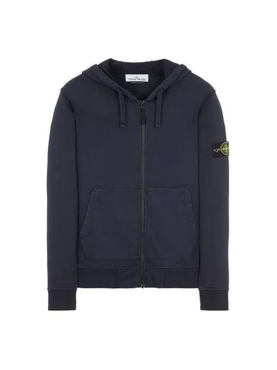 Куртка zip hoodie 'navy blue' Stone Island — изображение 1 из 2, темно-синий