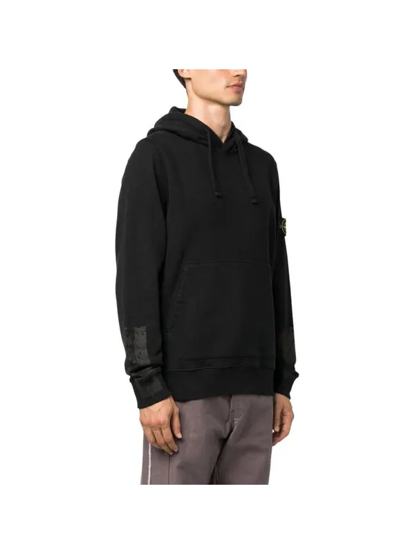 Толстовка hoodie 'black' Stone Island — изображение 3 из 3, черный