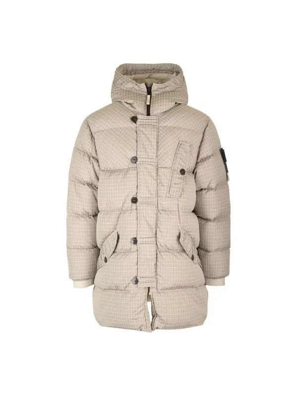 Куртка logo-patch down jacket 'beige' Stone Island — изображение 1 из 2, бежевый