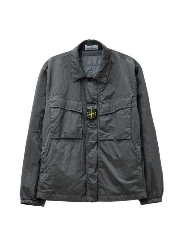 Куртка garment dyed econyl regenerated nylon jacket 'grey' Stone Island — изображение 1 из 4, серый