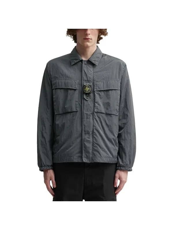 Куртка garment dyed econyl regenerated nylon jacket 'grey' Stone Island — изображение 3 из 4, серый