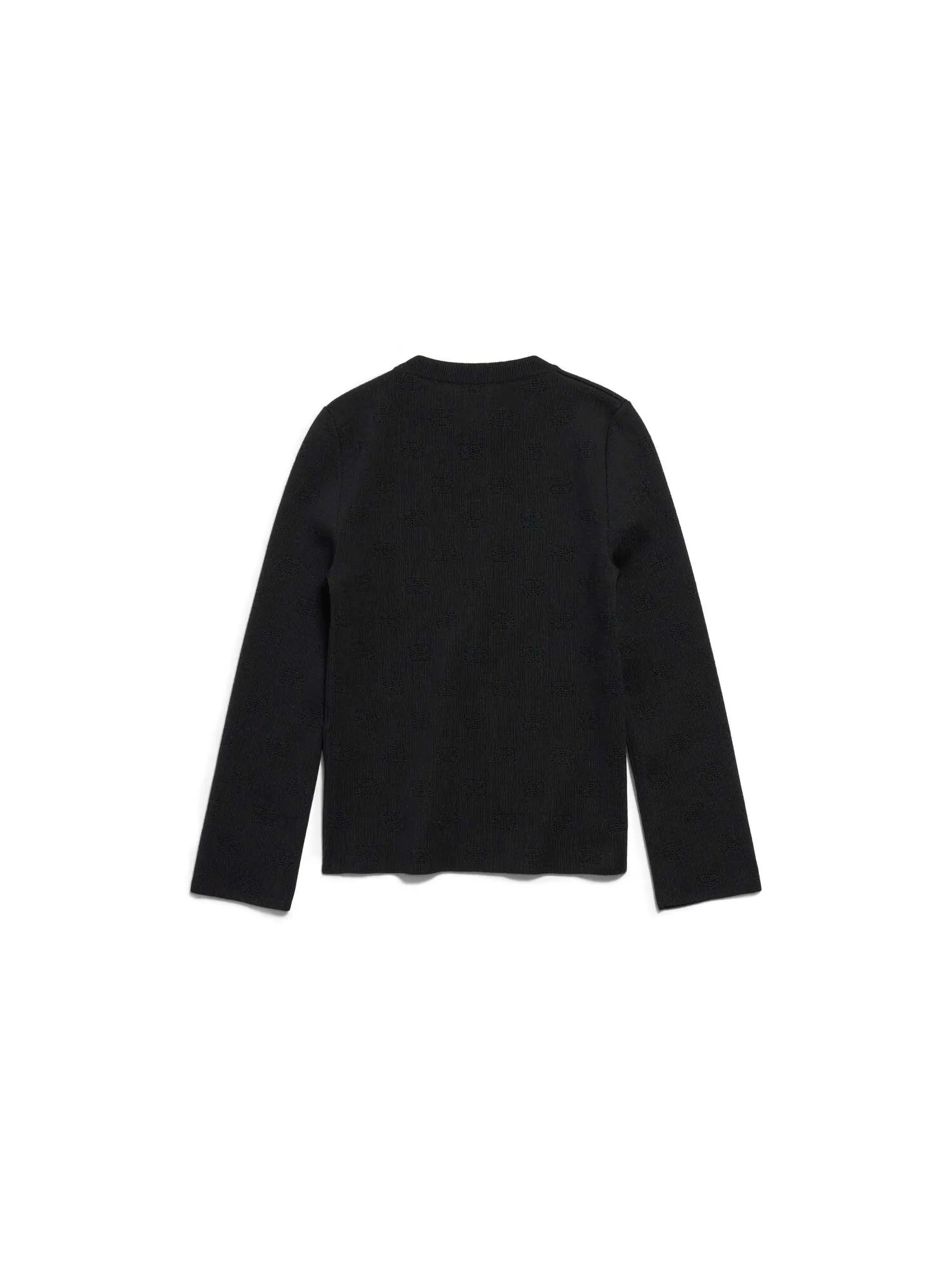 Свитер (WMNS) Balenciaga BB Allover Cropped Sweater 'Black' — изображение 2 из 2, черный