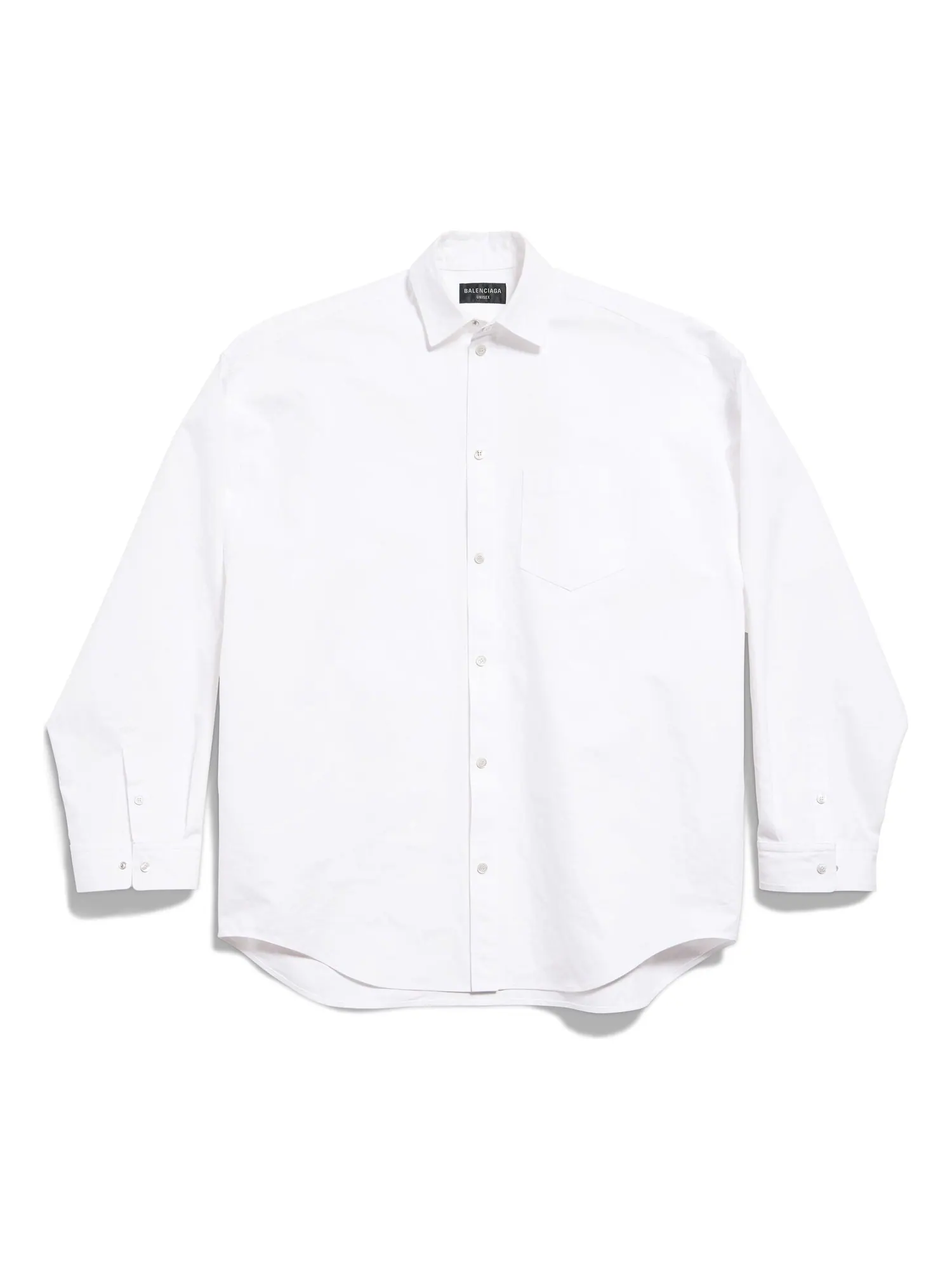 Рубашка (WMNS) Balenciaga Outerwear Shirt Large Fit 'White' — изображение 1 из 2, белый