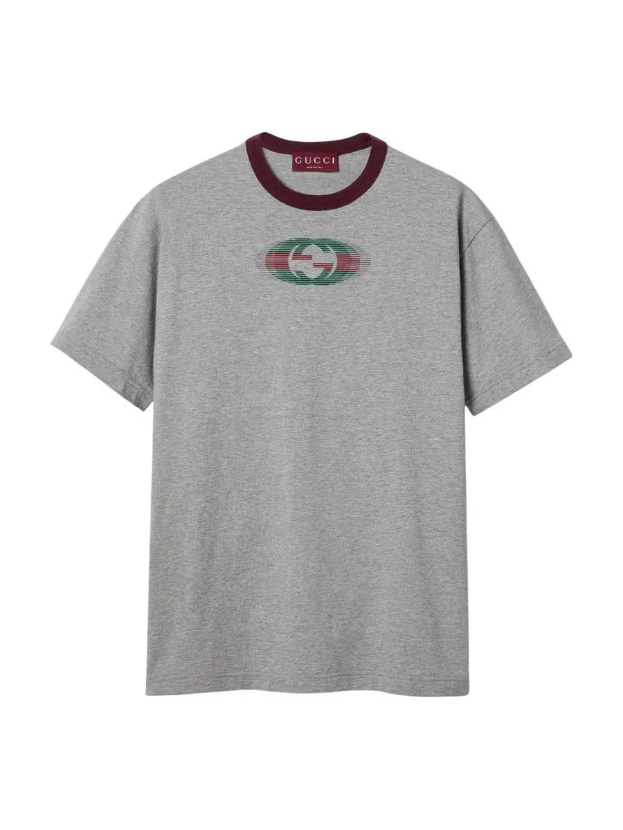 Футболка Gucci Interlocking G Shadow Print T-Shirt 'Grey Ancora' — изображение 1 из 1, серый