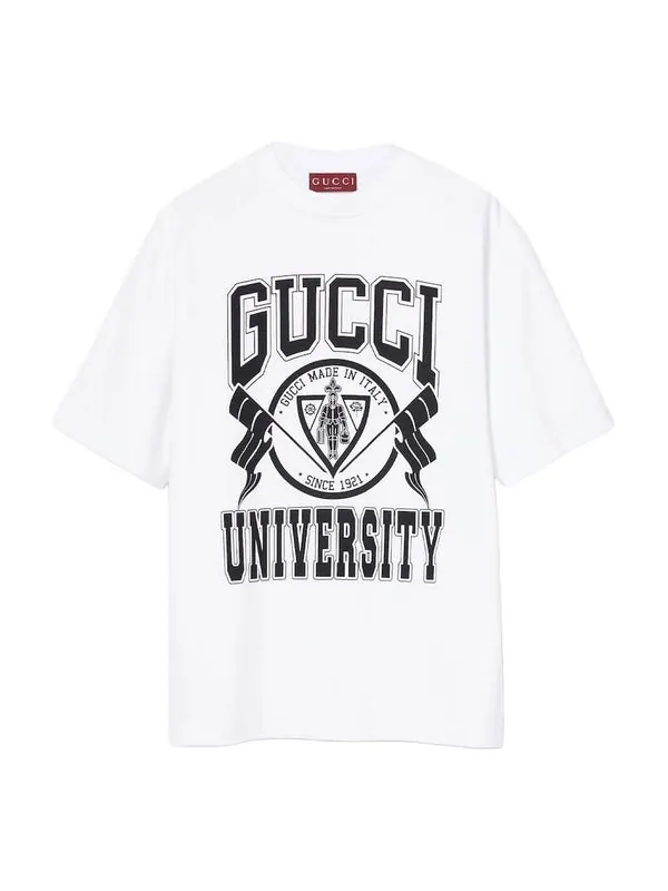 Футболка Gucci cotton jersey printed t-shirt 'white' — изображение 1 из 1, белый