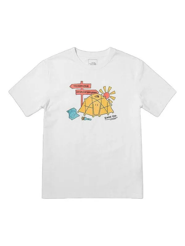 Футболка foundation camp graphic t-shirt 'white' The North Face — изображение 1 из 4, белый