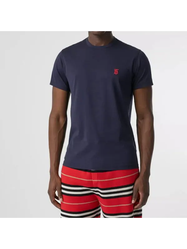 Футболка Burberry Monogram Motif Pattern Cotton Male — изображение 3 из 4, синий