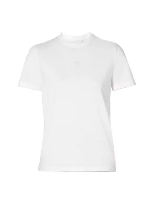 Футболка Burberry Monogram Motif Embroidered Logo Cotton Short Sleeve — изображение 1 из 4, белый