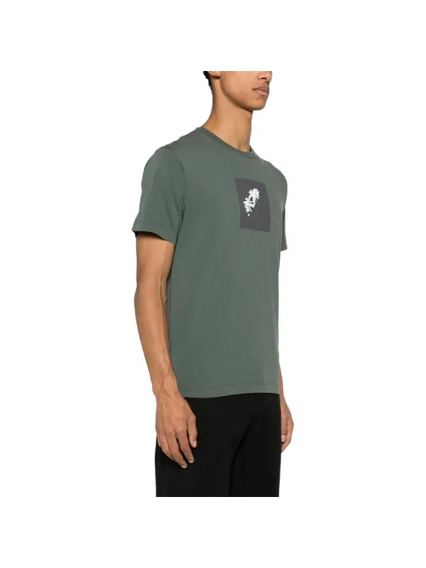 Футболка compass print t-shirt 'dark green' Stone Island — изображение 3 из 3, темный зеленый