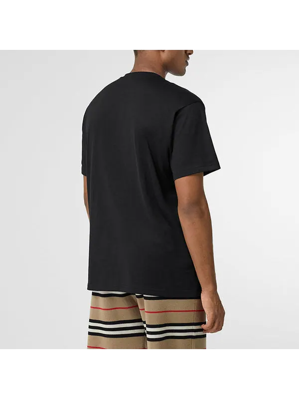 Футболка мужская Burberry Pattern Cotton Loose Classic, короткий рукав — изображение 4 из 4, черный
