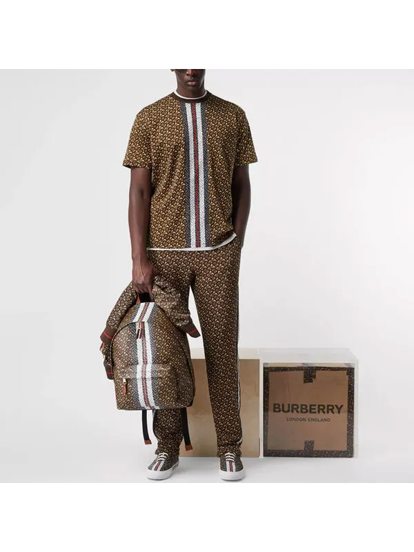 Футболка мужская Burberry с принтом логотипа, короткий рукав — изображение 3 из 4, коричневый