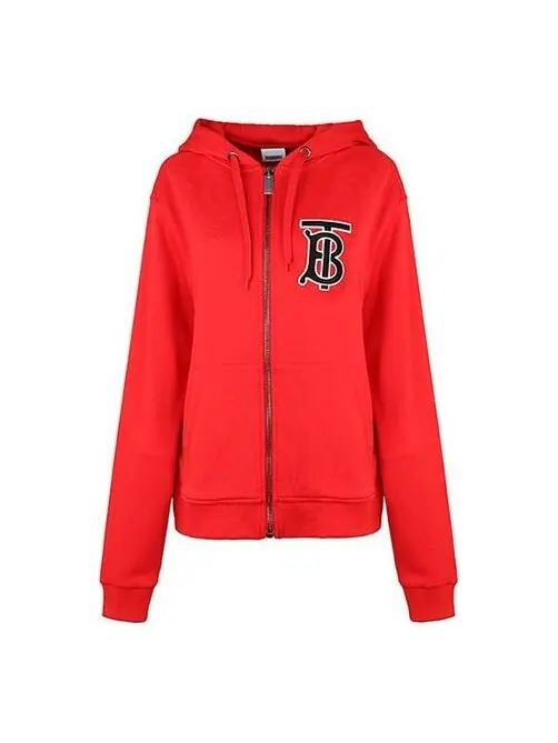 Толстовка Burberry Alphabet Printing Zipper Hoodie — изображение 1 из 4, красный