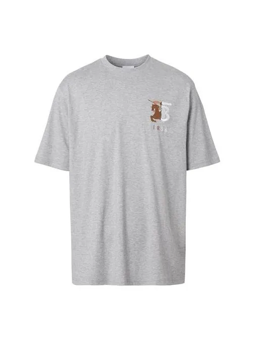 Футболка Burberry mens puzzle embroidery logo short sleeve — изображение 1 из 4, серый