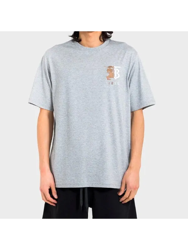 Футболка Burberry mens puzzle embroidery logo short sleeve — изображение 3 из 4, серый