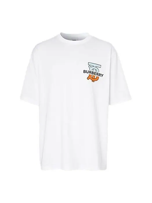 Футболка Burberry logo pattern loose short sleeve — изображение 1 из 4, белый
