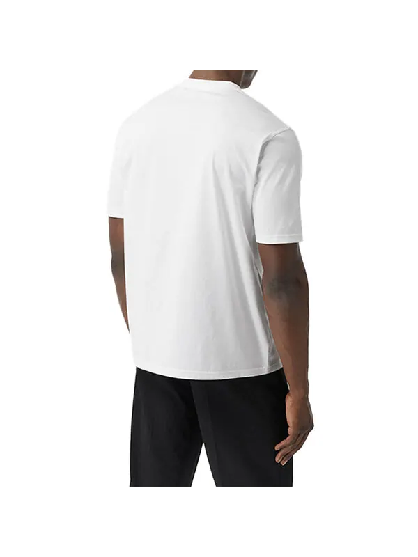 Футболка Burberry logo pattern loose short sleeve — изображение 3 из 4, белый