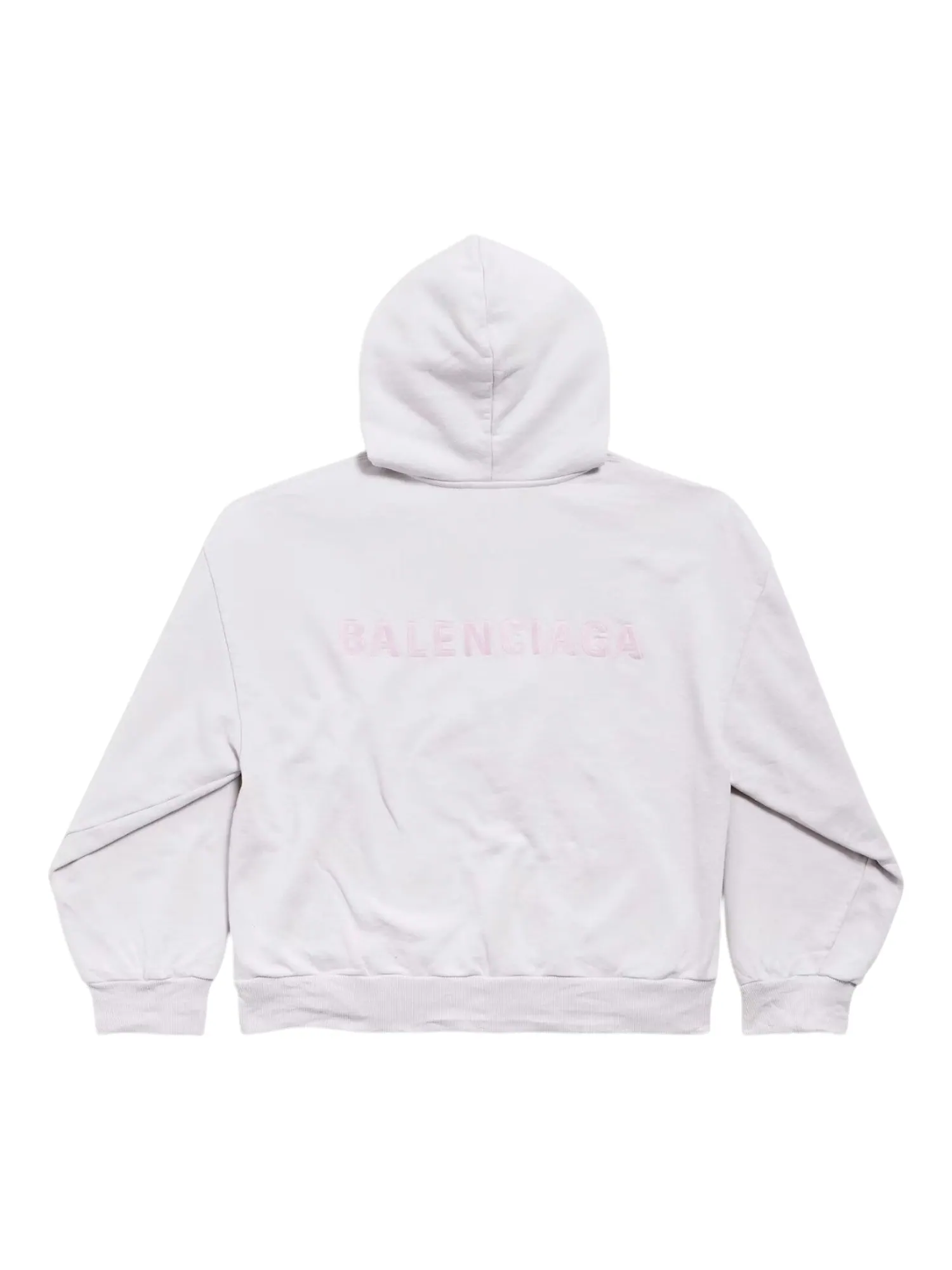 Худи Balenciaga с застежкой-молнией на спине, стандартный крой — изображение 2 из 4, белый-розовый