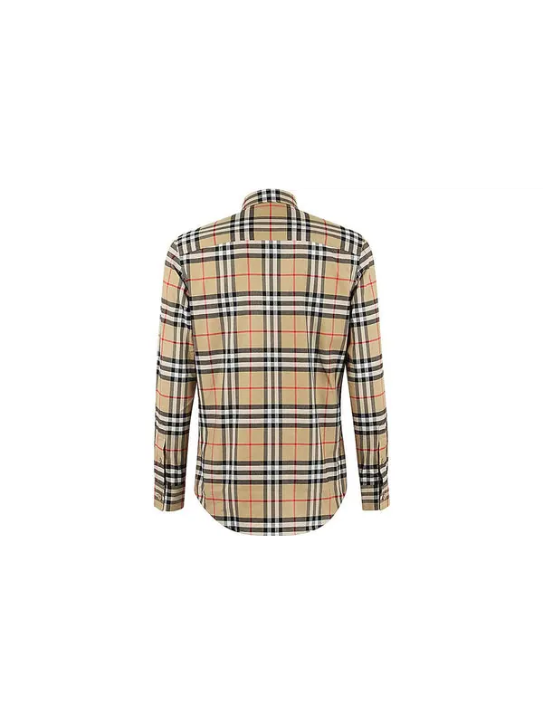 Рубашка Burberry в винтажную клетку — изображение 2 из 4, бежевый