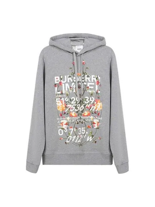 Толстовка Burberry Pullover Hooded Printing Light Grey, мужская — изображение 1 из 4, серый