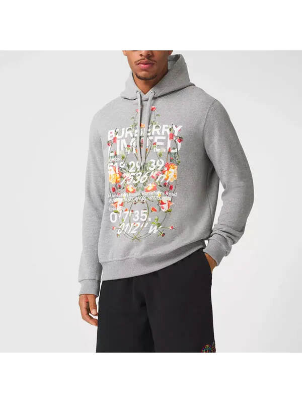 Толстовка Burberry Pullover Hooded Printing Light Grey, мужская — изображение 3 из 4, серый