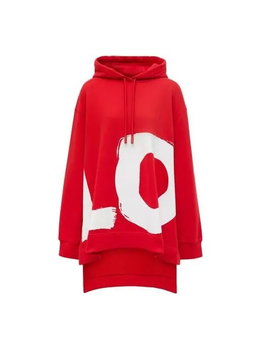 Толстовка Burberry love printing loose hoodie — изображение 1 из 4, красный
