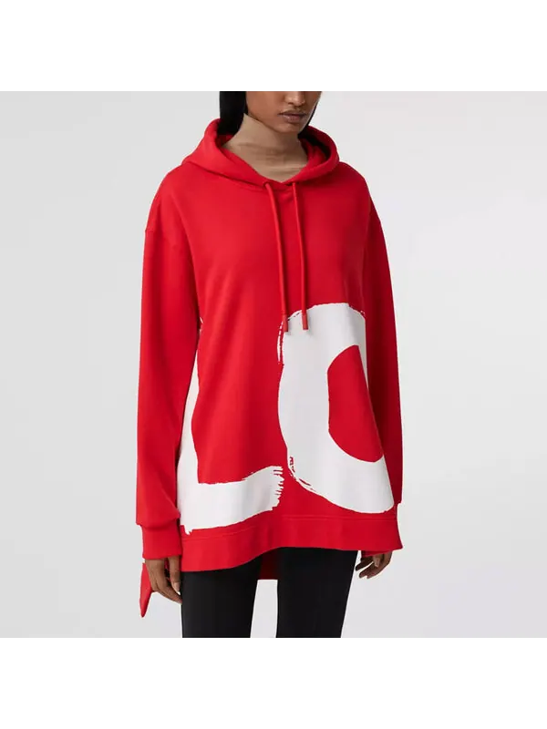 Толстовка Burberry love printing loose hoodie — изображение 2 из 4, красный