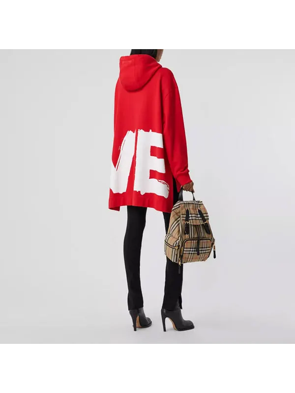 Толстовка Burberry love printing loose hoodie — изображение 4 из 4, красный