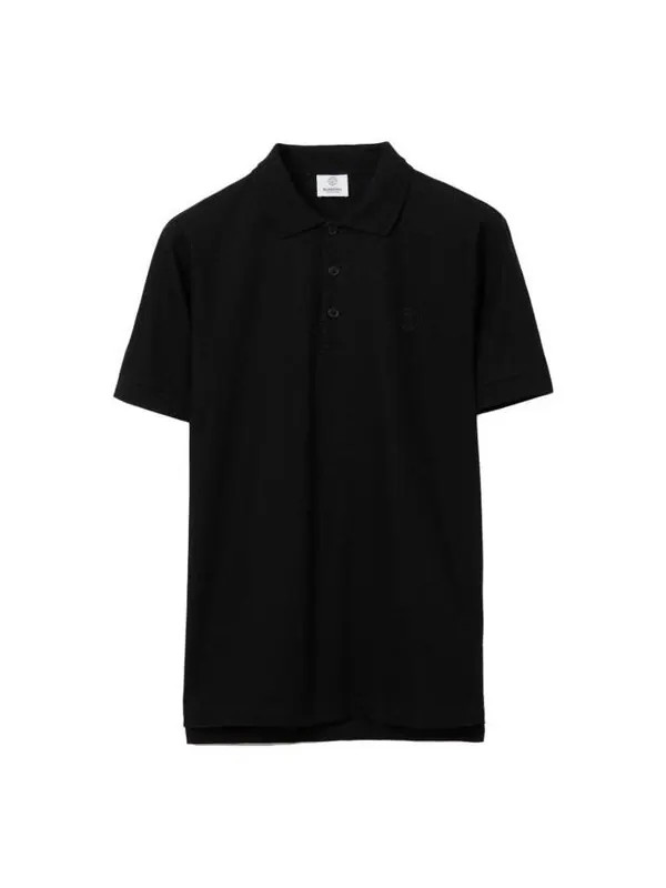 Футболка Burberry Men's Pattern Short Sleeve Polo Shirt черный — изображение 1 из 3