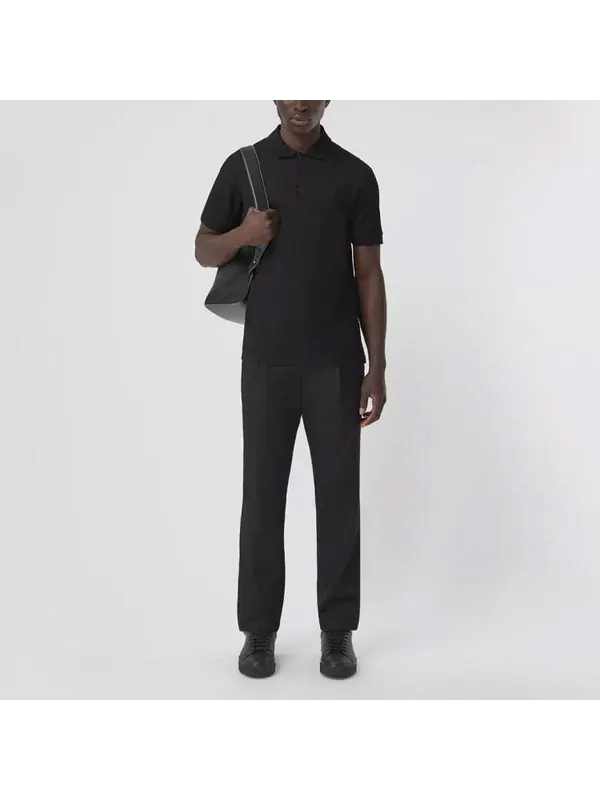 Футболка Burberry Men's Pattern Short Sleeve Polo Shirt черный — изображение 2 из 3