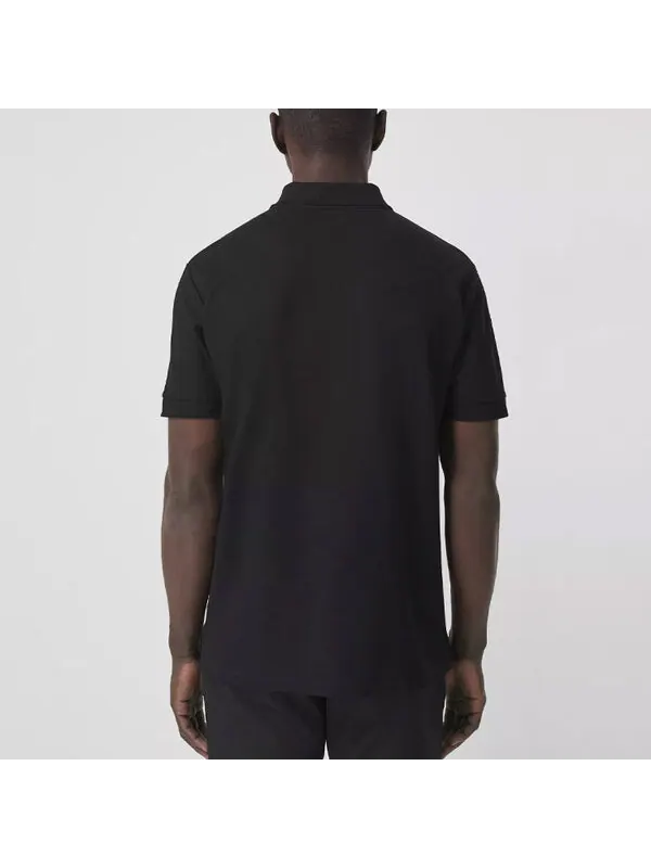 Футболка Burberry Men's Pattern Short Sleeve Polo Shirt черный — изображение 3 из 3