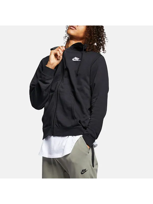 Куртка Nike Sportswear Hooded Fleece Jacket Men Black — изображение 3 из 4, черный
