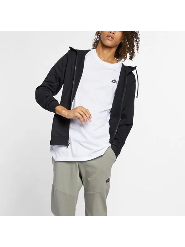 Куртка Nike Sportswear Hooded Fleece Jacket Men Black — изображение 4 из 4, черный