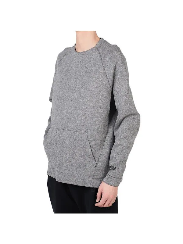 Толстовка Nike Sportswear Tech Fleece Crew 'Black' — изображение 4 из 4, черный