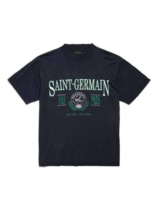 Футболка saint germain t-shirt 'dark blue' Balenciaga — изображение 1 из 2, синий