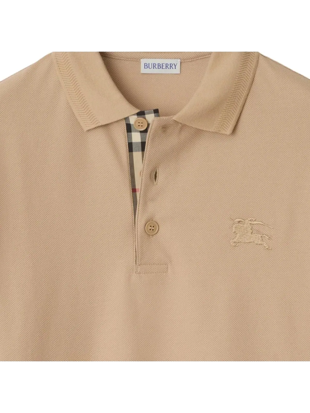 Поло Burberry Soft Fawn бежевый из хлопка — изображение 2 из 5