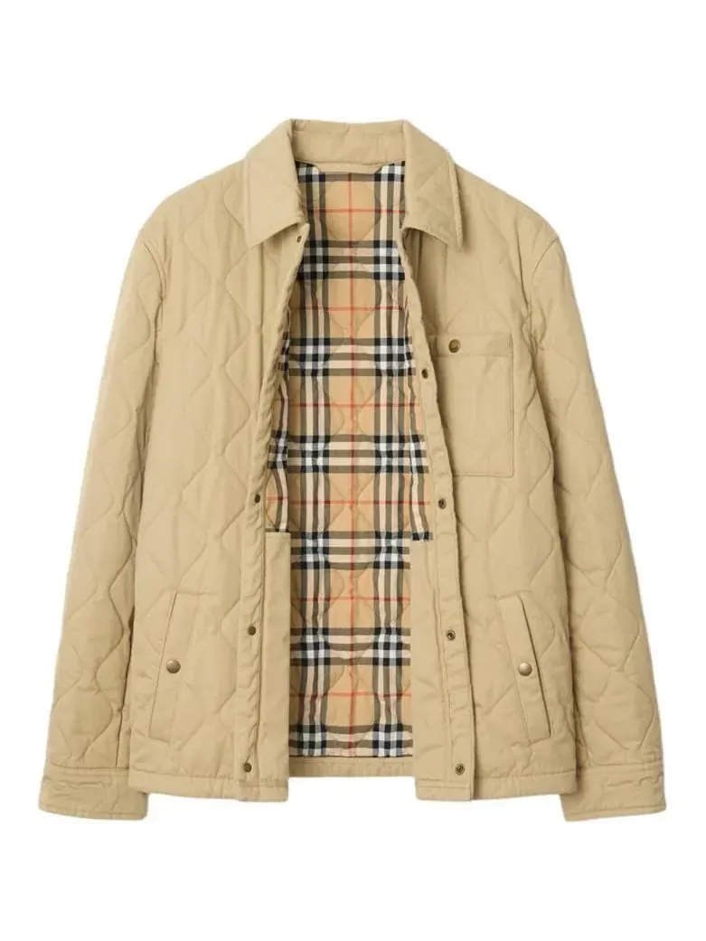 Куртка Burberry 25 стеганая габардиновая с длинными рукавами — изображение 3 из 6, бежевый