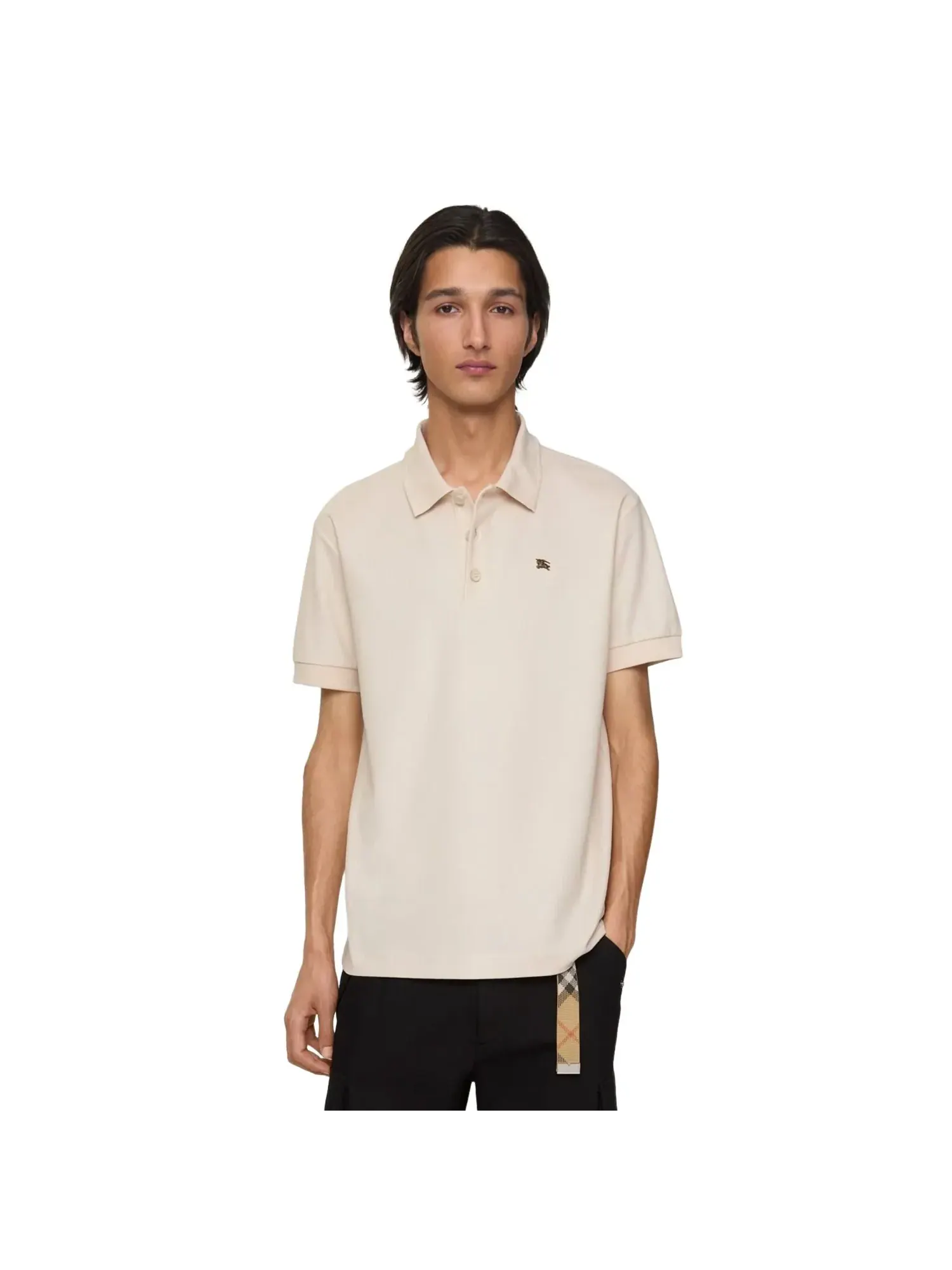 Поло Burberry 25 Metal EKD, хлопок — изображение 3 из 4, бежевый