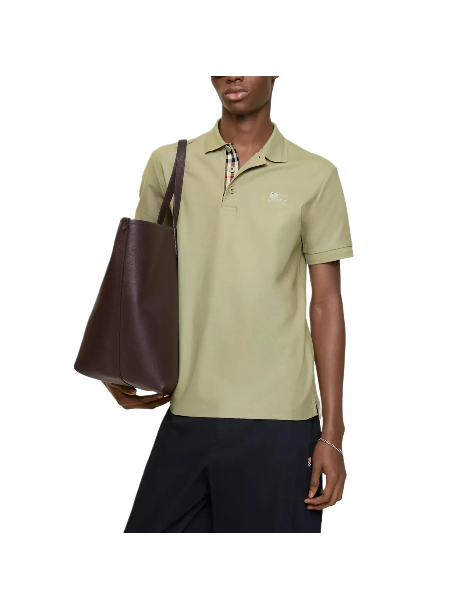 Поло Burberry 26, хлопок — изображение 3 из 4, зеленый