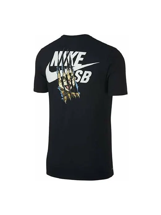 Футболка sb cat scratch повседневные спортивные дышащие с коротким рукавом Nike — изображение 1 из 4, черный