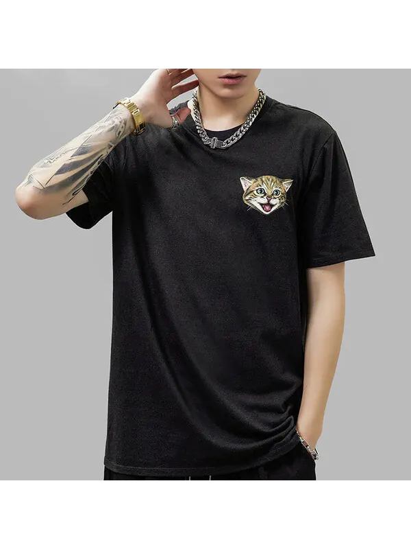 Футболка sb cat scratch повседневные спортивные дышащие с коротким рукавом Nike — изображение 3 из 4, черный