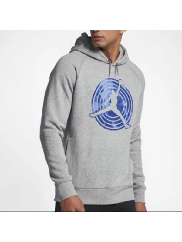 Толстовка Men's Air Jordan 11 Fleece Po Casual Sports Fleece Lined Long Sleeves Printing Hooded Gray — изображение 3 из 4