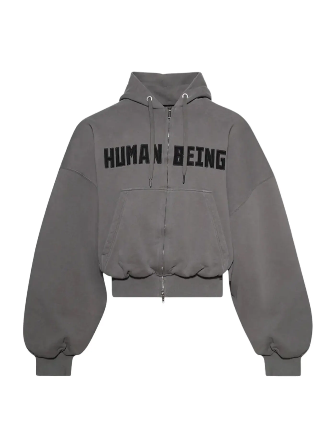 Худи Balenciaga Human Being с круглой застежкой-молнией — изображение 1 из 3, серый