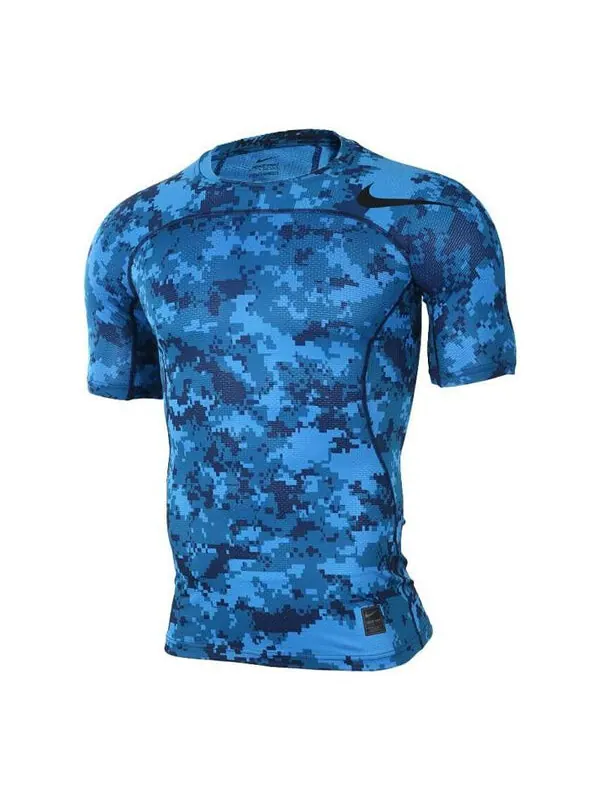 Футболка Men's Nike Camouflage Logo Slim Fit Sports Short Sleeve Blue T-Shirt — изображение 1 из 2, мульти