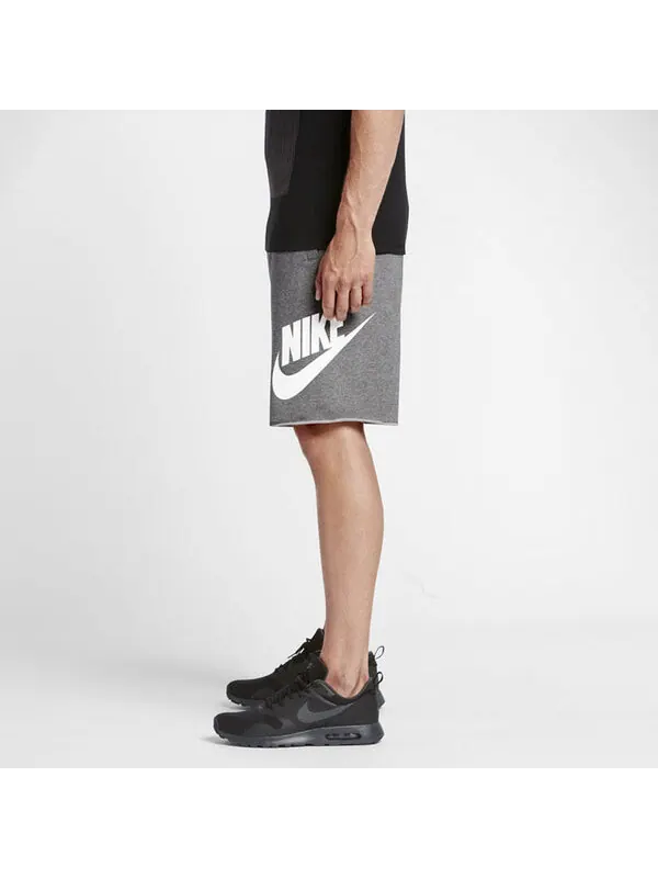 Шорты с крупным принтом свободные трикотажные шорты Nike — изображение 4 из 4, серый
