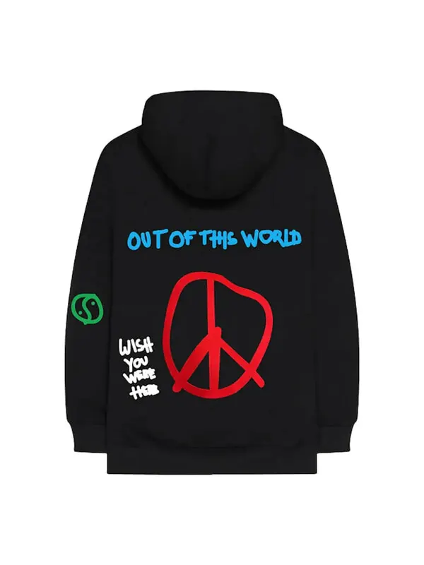 Толстовка astroworld world peace hoodie 'black' Travis Scott — изображение 2 из 2, черный