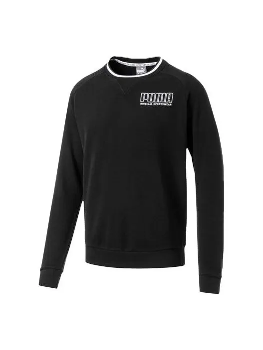 Толстовка casual sports breathable alphabet printing round neck pullover black Puma — изображение 1 из 2, черный