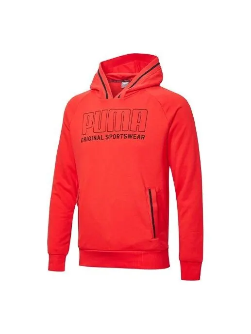 Толстовка athletics logo hoodie 'red' Puma — изображение 1 из 4, красный